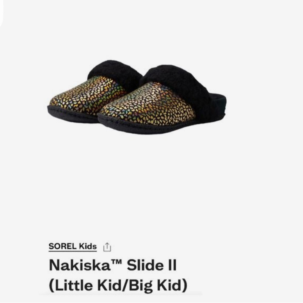 🆕 Girl’s Sorel Black Youth Nakiska Slide II